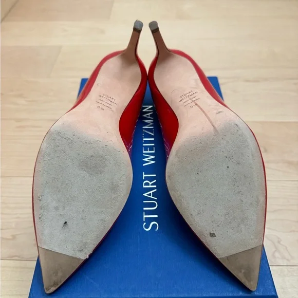 Red Patent Leather Stuart Weitzman Pumps - Picture 5 of 5